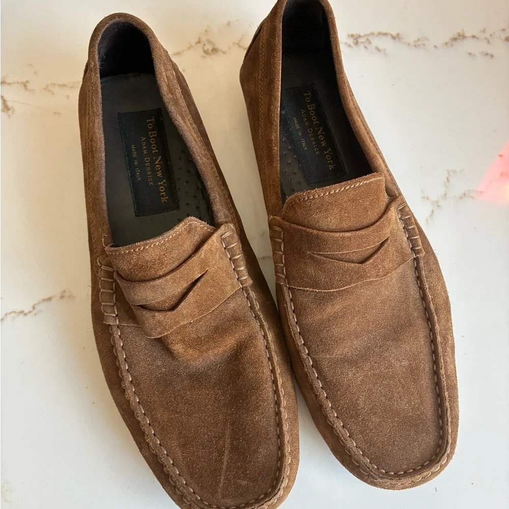 To Boot Brown Suede Penny Loafers